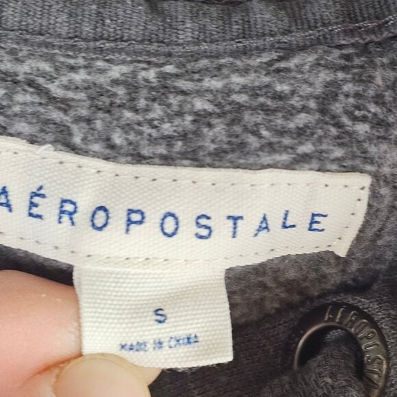 Y2K Style Hipster Aeropostale 1987 Floral Embroider Gray Hoodie Sweater Womens S - Picture 7 of 10